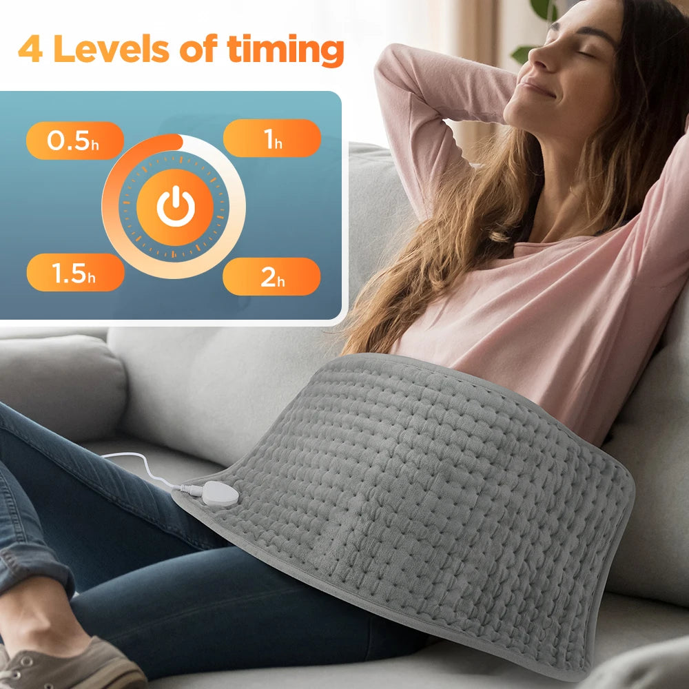 Electric Heating Pad - 9 Heat Levels for Back & Leg Relief