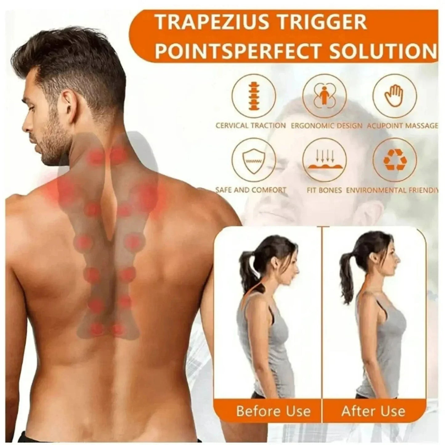 Cervical Neck Stretcher - Trigger Point Massage & Traction Device