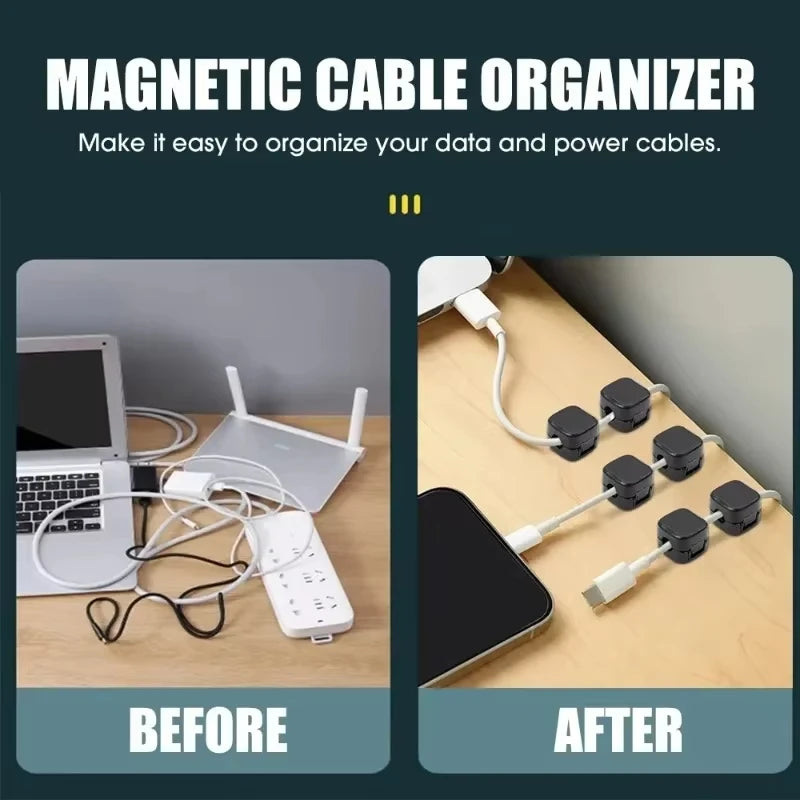 Adhesive Magnetic Cable Organizer Clips - 12 Pack