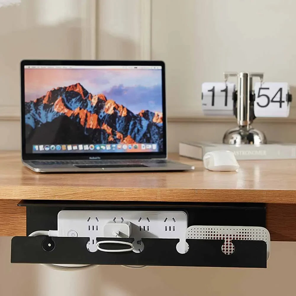 Under Desk Cable Management Tray - No Drill Clamp Mount