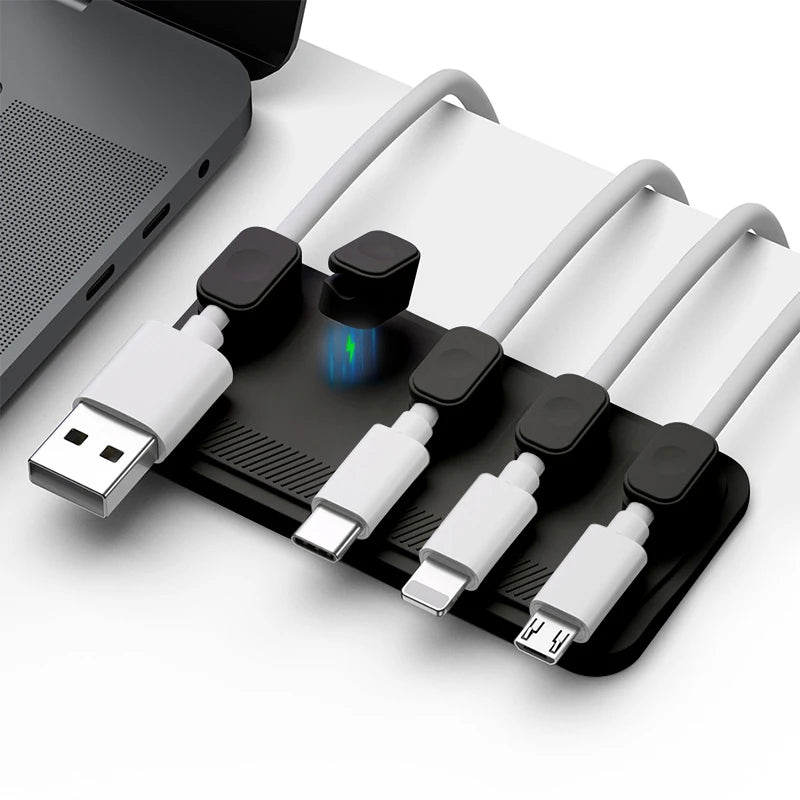 Magnetic Cable Clips - Desktop Cord Organizer Holder