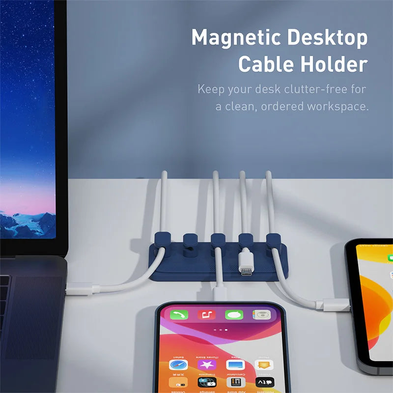 Magnetic Cable Clips - Desktop Cord Organizer Holder