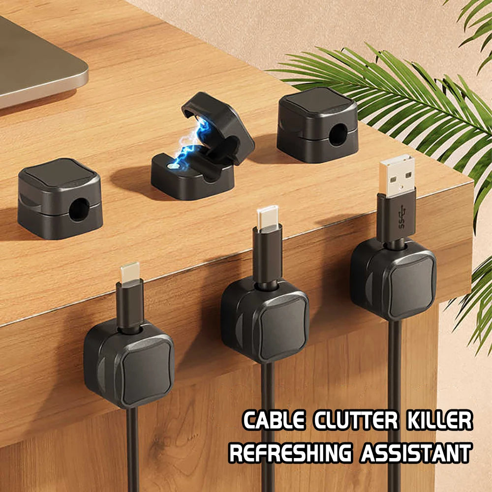 Adhesive Magnetic Cable Organizer Clips - 12 Pack